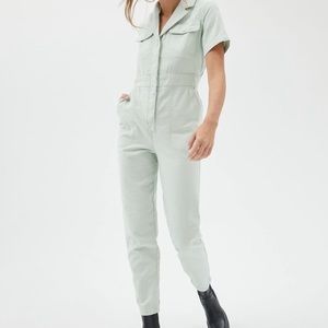 BDG light blue green utility jumpsuit